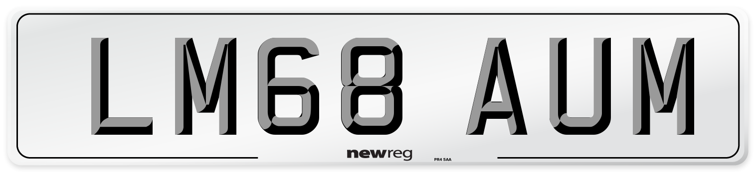 LM68 AUM Number Plate from New Reg